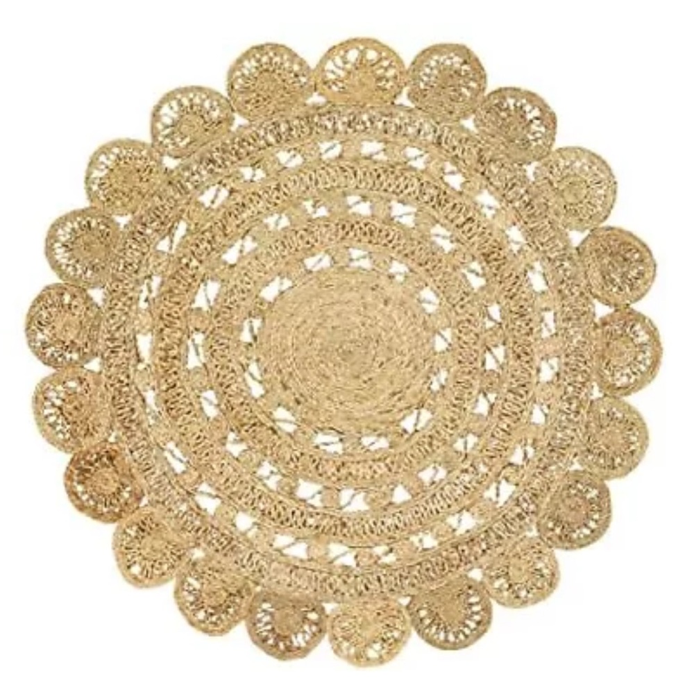 Jute Natural Round Area Rug 4 x 4 Ft